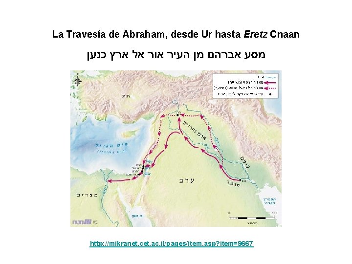 La Travesía de Abraham, desde Ur hasta Eretz Cnaan כנען ארץ אל אור העיר