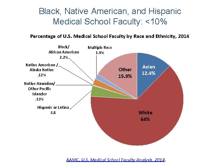 Black, Native American, and Hispanic Medical School Faculty: <10% Percentage of U. S. Medical