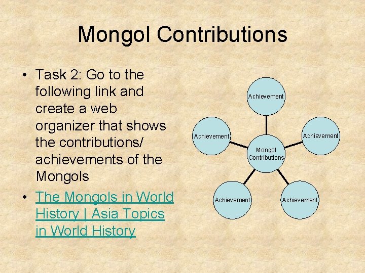 Mongol Contributions • Task 2: Go to the following link and create a web