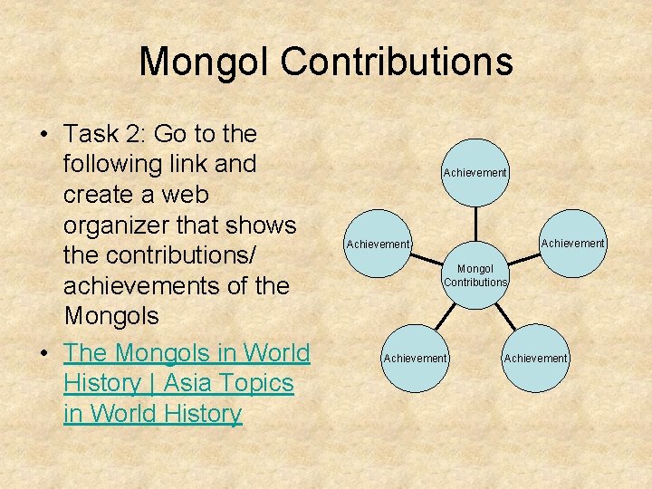Mongol Contributions • Task 2: Go to the following link and create a web Mongol Contributions • Task 2: Go to the following link and create a web