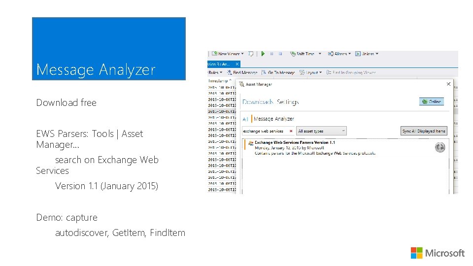 Message Analyzer Download free EWS Parsers: Tools | Asset Manager… search on Exchange Web