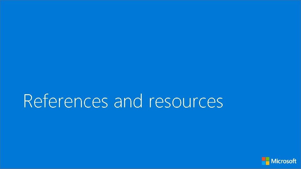 References and resources 