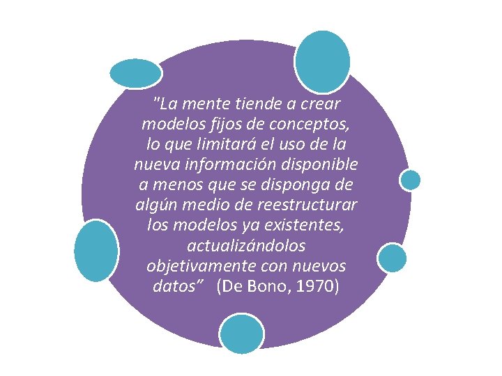 "La mente tiende a crear modelos fijos de conceptos, lo que limitará el uso