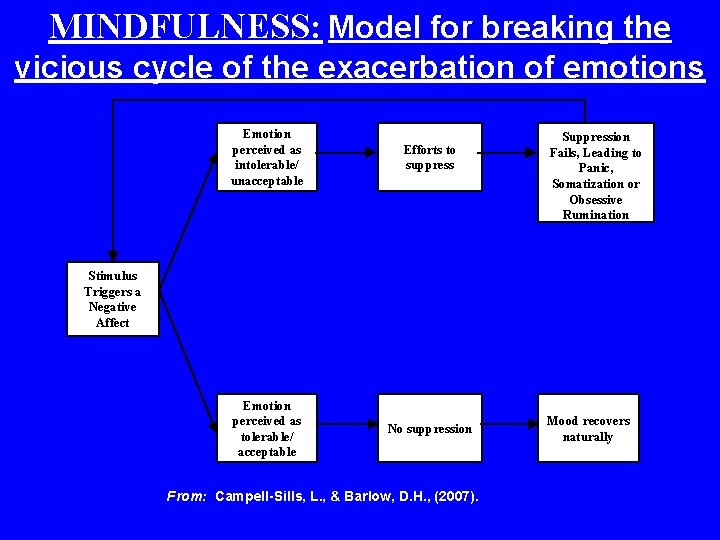 MINDFULNESS: Model for breaking the vicious cycle of the exacerbation of emotions Emotion perceived