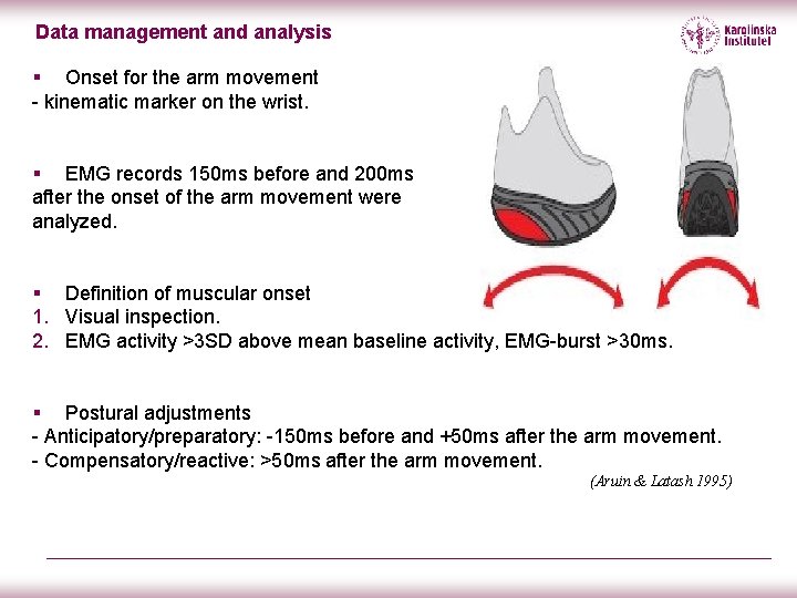 Data management and analysis § Onset for the arm movement - kinematic marker on