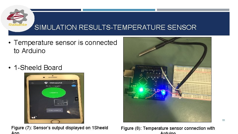 SIMULATION RESULTS-TEMPERATURE SENSOR • Temperature sensor is connected to Arduino • 1 -Sheeld Board