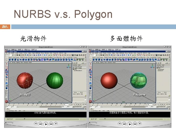 NURBS v. s. Polygon 陳鍾誠 2020/11/1 光滑物件 多面體物件 69 