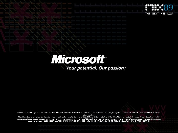 © 2008 Microsoft Corporation. All rights reserved. Microsoft, Windows Vista and other product names