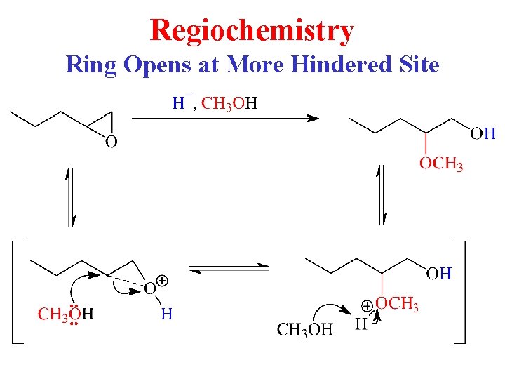 Regiochemistry Ring Opens at More Hindered Site 