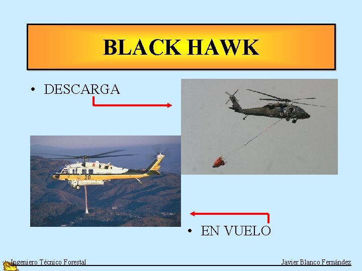 BLACK HAWK • DESCARGA • EN VUELO Ingeniero Técnico Forestal Javier Blanco Fernández 