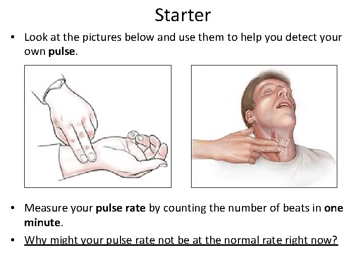 Starter • Look at the pictures below and use them to help you detect