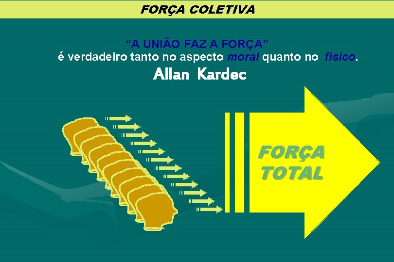 FORÇA COLETIVA “A UNIÃO FAZ A FORÇA” é verdadeiro tanto no aspecto moral quanto