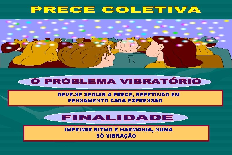 DEVE-SE SEGUIR A PRECE, REPETINDO EM PENSAMENTO CADA EXPRESSÃO IMPRIMIR RITMO E HARMONIA, NUMA