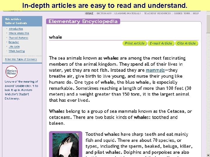 In-depth articles are easy to read and understand. 