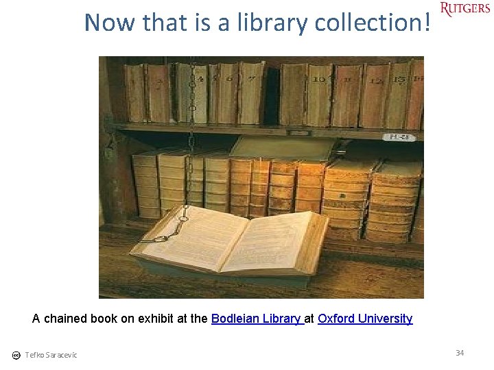 Now that is a library collection! A chained book on exhibit at the Bodleian