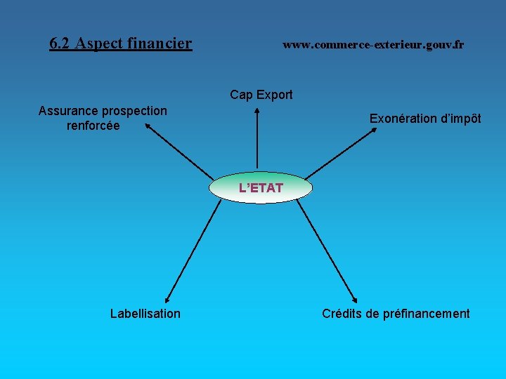 6. 2 Aspect financier www. commerce-exterieur. gouv. fr Cap Export Assurance prospection renforcée Exonération