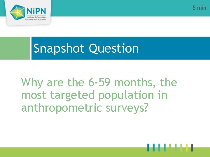 5 min Snapshot Question Why are the 6 -59 months, the most targeted population