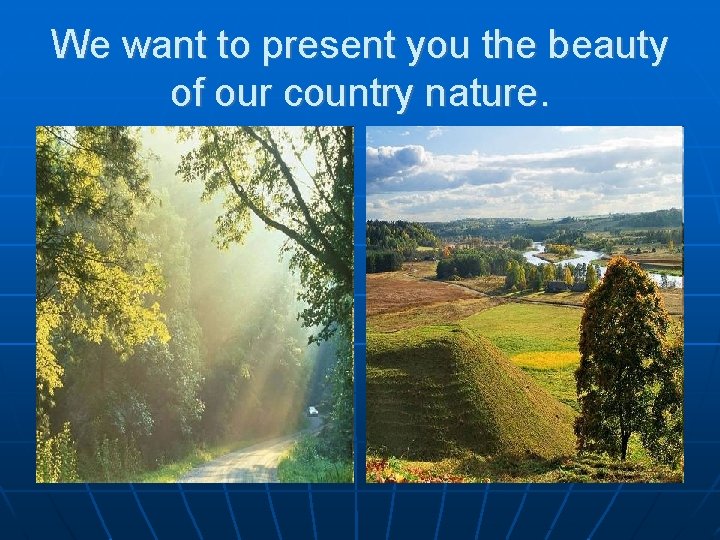 We want to present you the beauty of our country nature. 