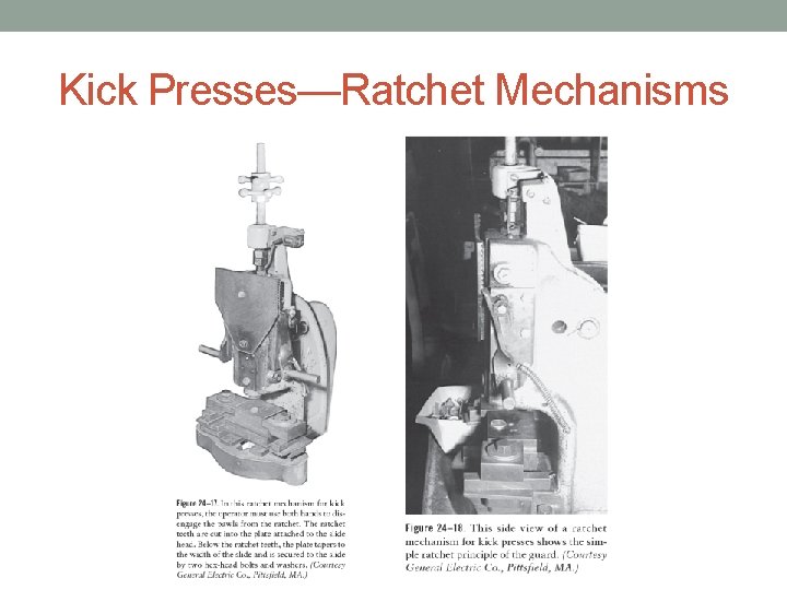 Kick Presses—Ratchet Mechanisms 
