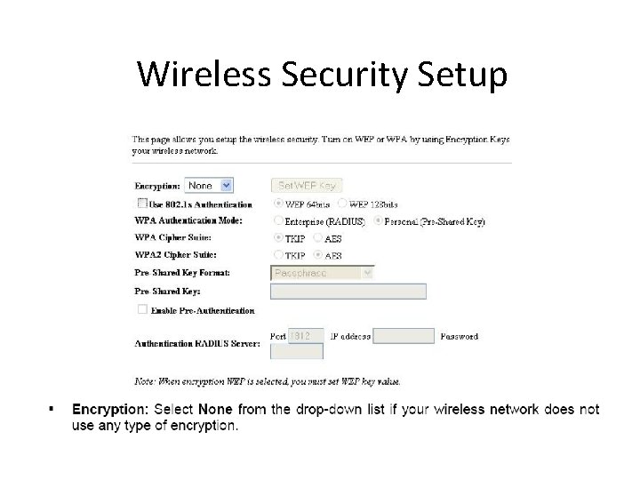 Wireless Security Setup 