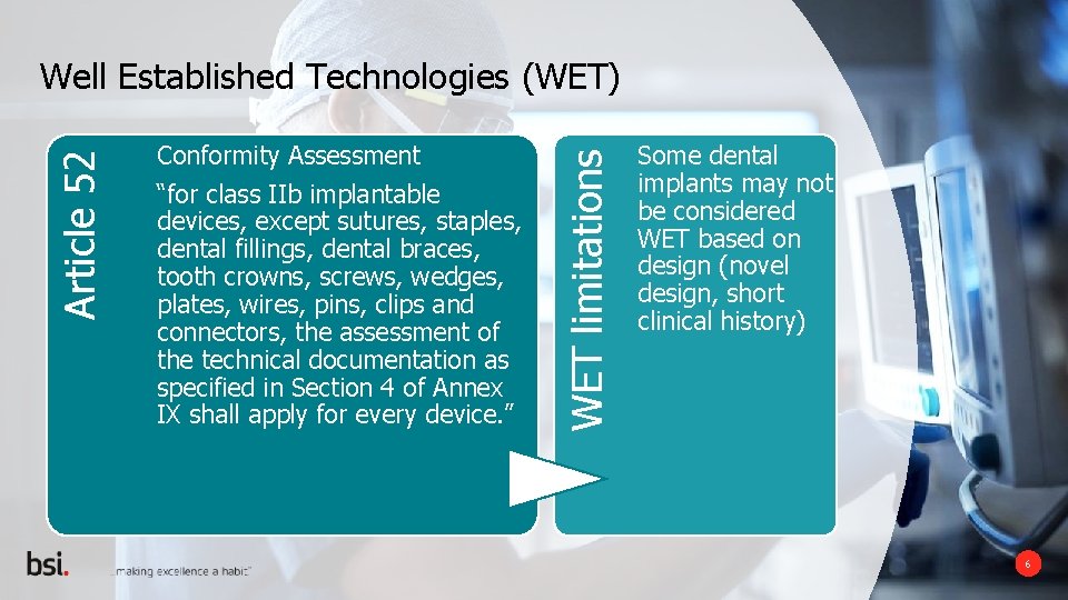 Conformity Assessment “for class IIb implantable devices, except sutures, staples, dental fillings, dental braces,
