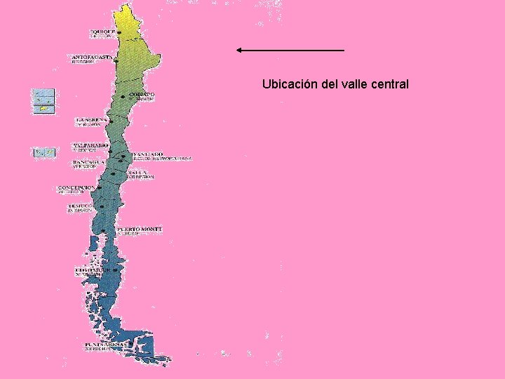 Ubicación del valle central 