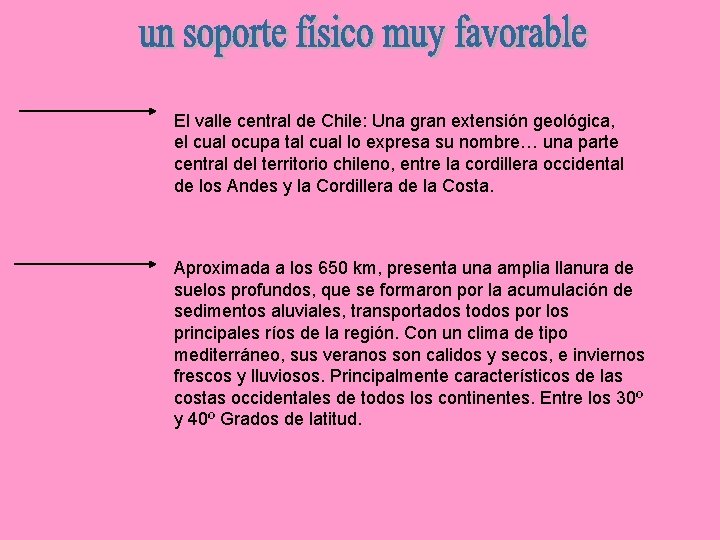 El valle central de Chile: Una gran extensión geológica, el cual ocupa tal cual