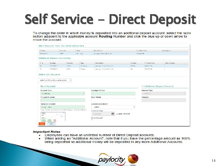 Self Service - Direct Deposit 13 