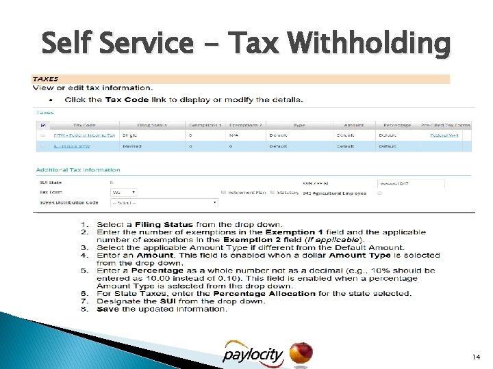 Self Service - Tax Withholding 14 