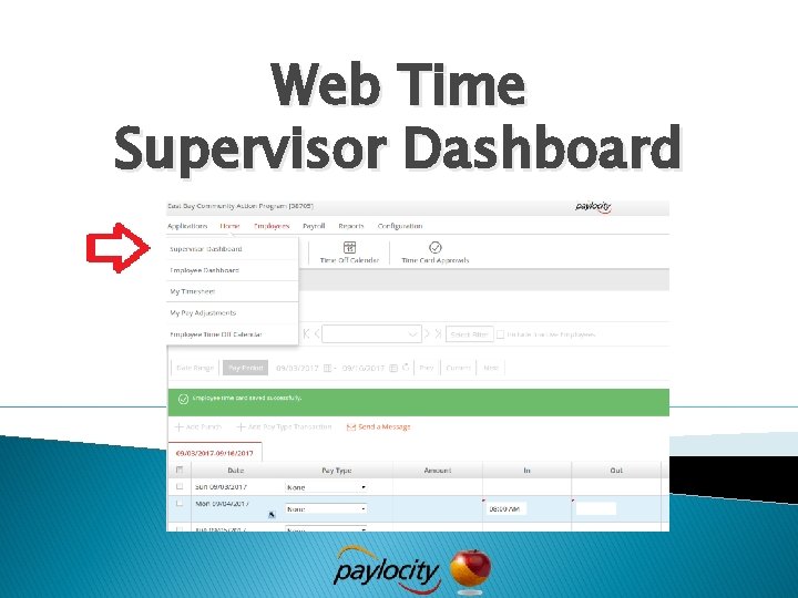 Web Time Supervisor Dashboard 