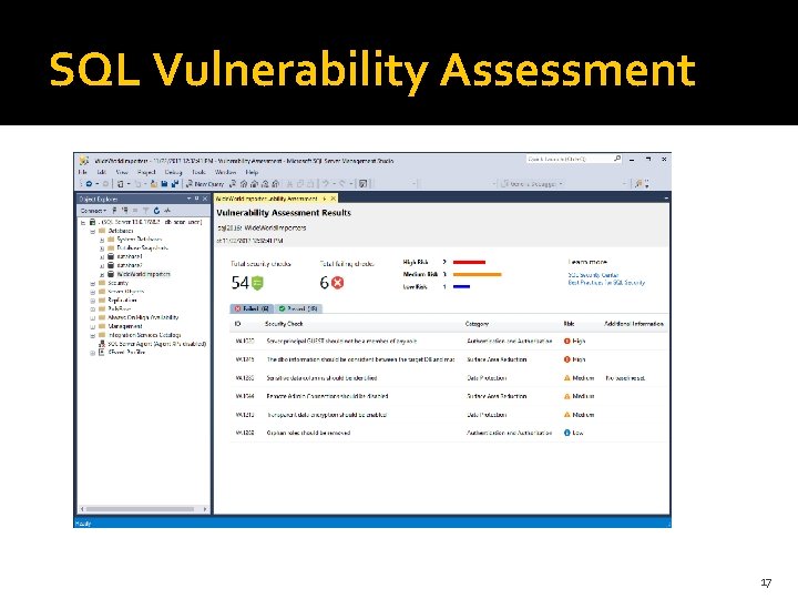 SQL Vulnerability Assessment 17 