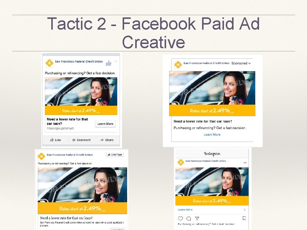 Tactic 2 - Facebook Paid Ad Creative 