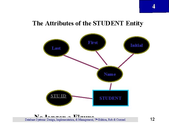 4 The Attributes of the STUDENT Entity First Initial Last Name STU ID No 4 The Attributes of the STUDENT Entity First Initial Last Name STU ID No