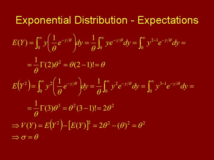 Exponential Distribution - Expectations Exponential Distribution - Expectations