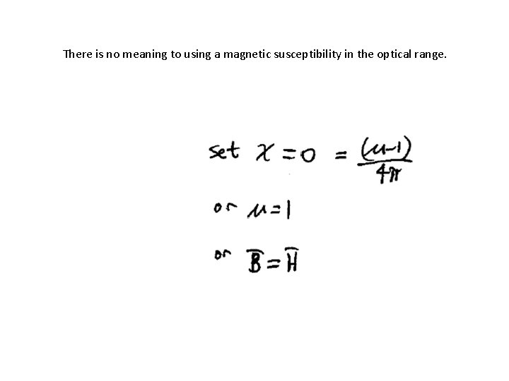 There is no meaning to using a magnetic susceptibility in the optical range. 