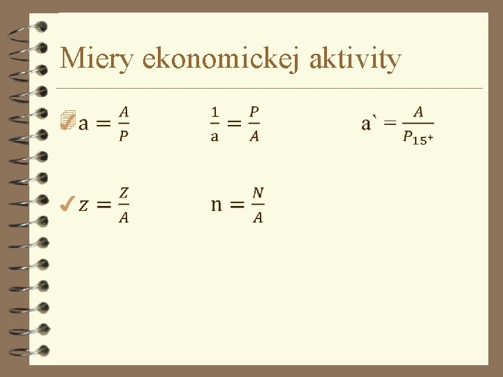 Miery ekonomickej aktivity 4 