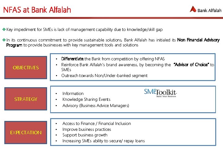 NFAS at Bank Alfalah Key impediment for SMEs is lack of management capability due