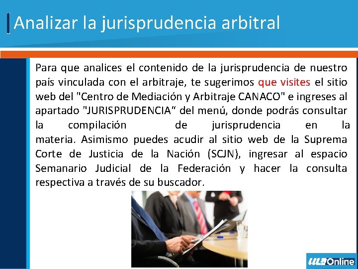 Analizar la jurisprudencia arbitral Para que analices el contenido de la jurisprudencia de nuestro