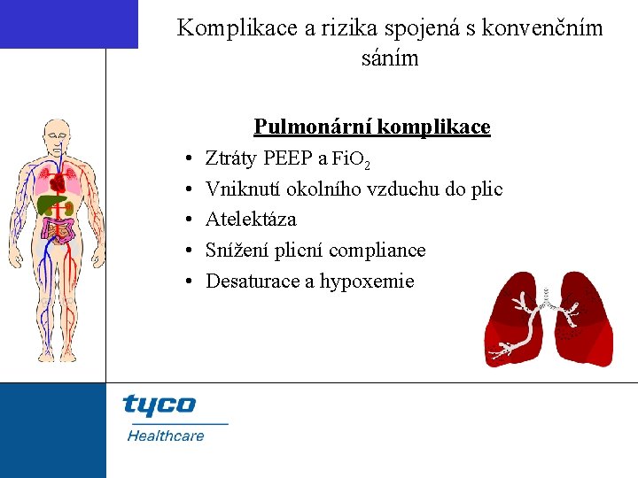 Komplikace a rizika spojená s konvenčním sáním Pulmonární komplikace • • • Ztráty PEEP