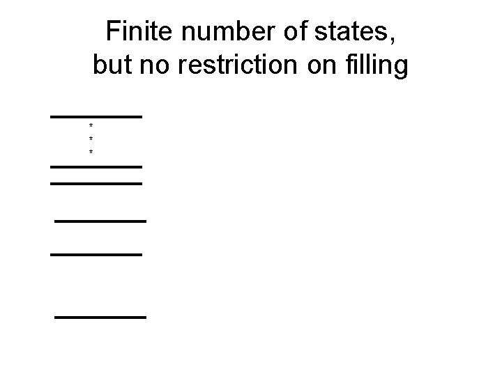 Finite number of states, but no restriction on filling * * * 