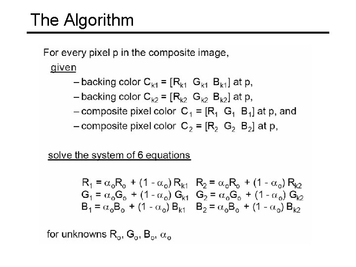 The Algorithm 