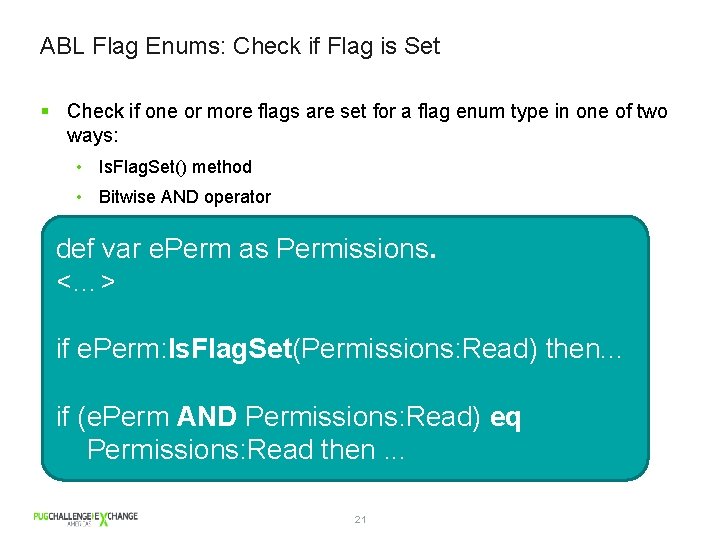 ABL Flag Enums: Check if Flag is Set § Check if one or more