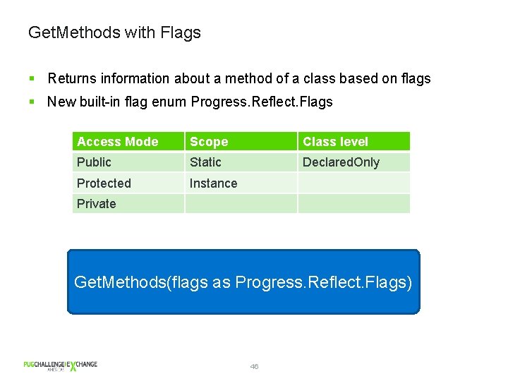 Get. Methods with Flags § Returns information about a method of a class based
