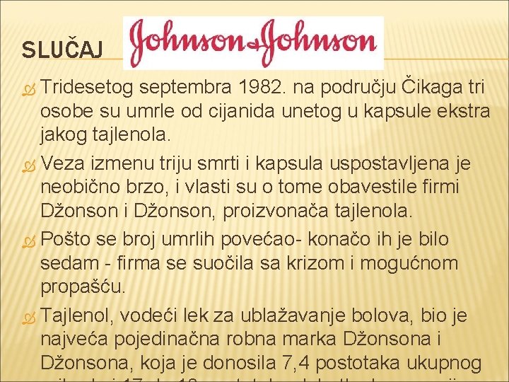 SLUČAJ Tridesetog septembra 1982. na području Čikaga tri osobe su umrle od cijanida unetog