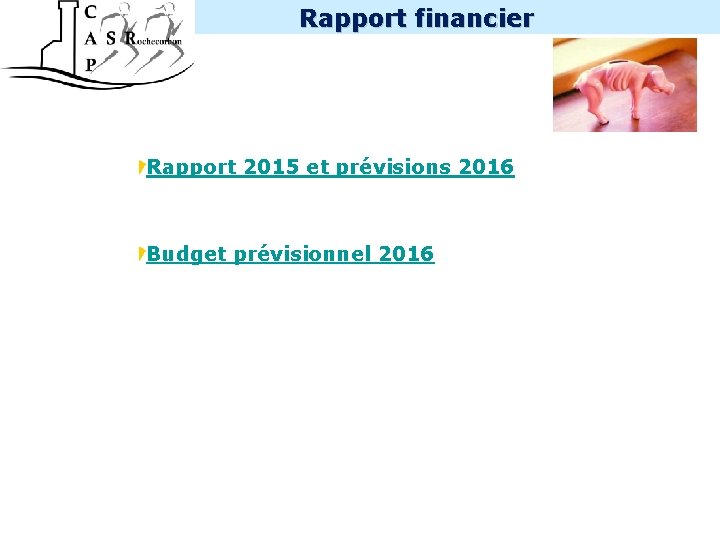Rapport financier Rapport 2015 et prévisions 2016 Budget prévisionnel 2016 INTERNE 