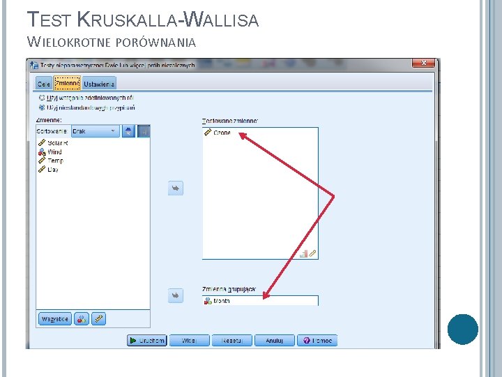 TEST KRUSKALLA-WALLISA WIELOKROTNE PORÓWNANIA 