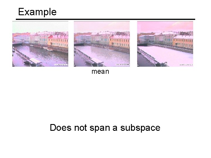 Example mean Does not span a subspace 