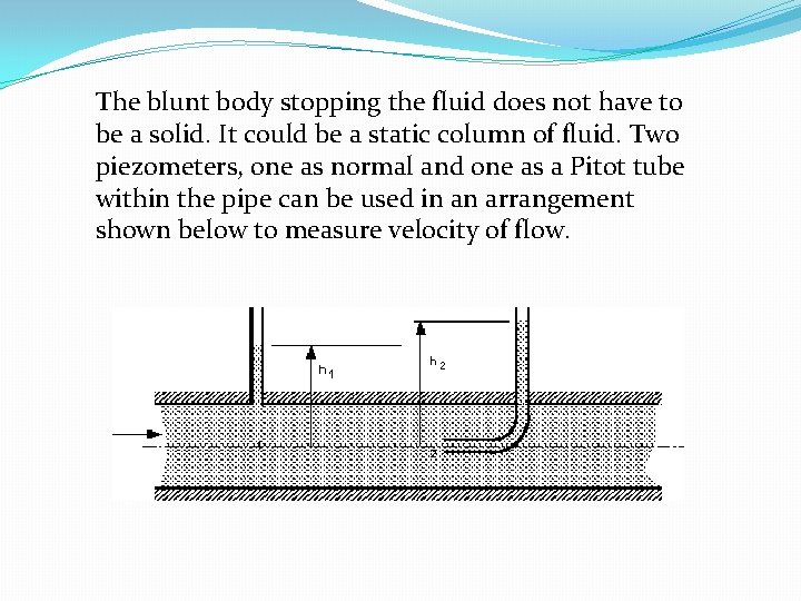 The blunt body stopping the fluid does not have to be a solid. It