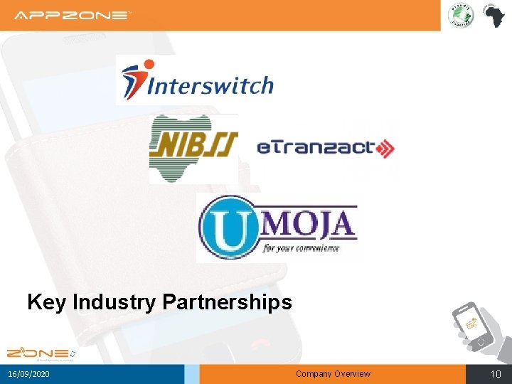 Key Industry Partnerships 16/09/2020 Company Overview 10 