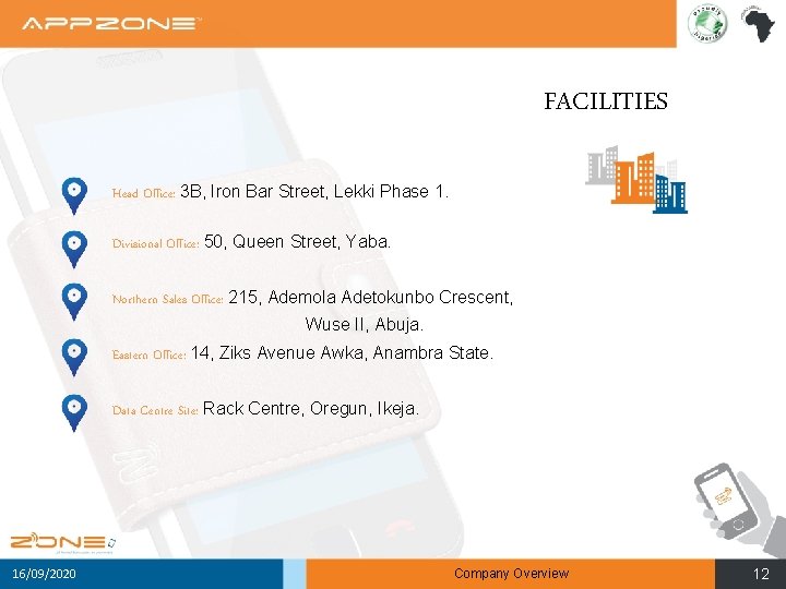 FACILITIES Head Office: 3 B, Iron Bar Street, Lekki Phase 1. Divisional Office: 50,